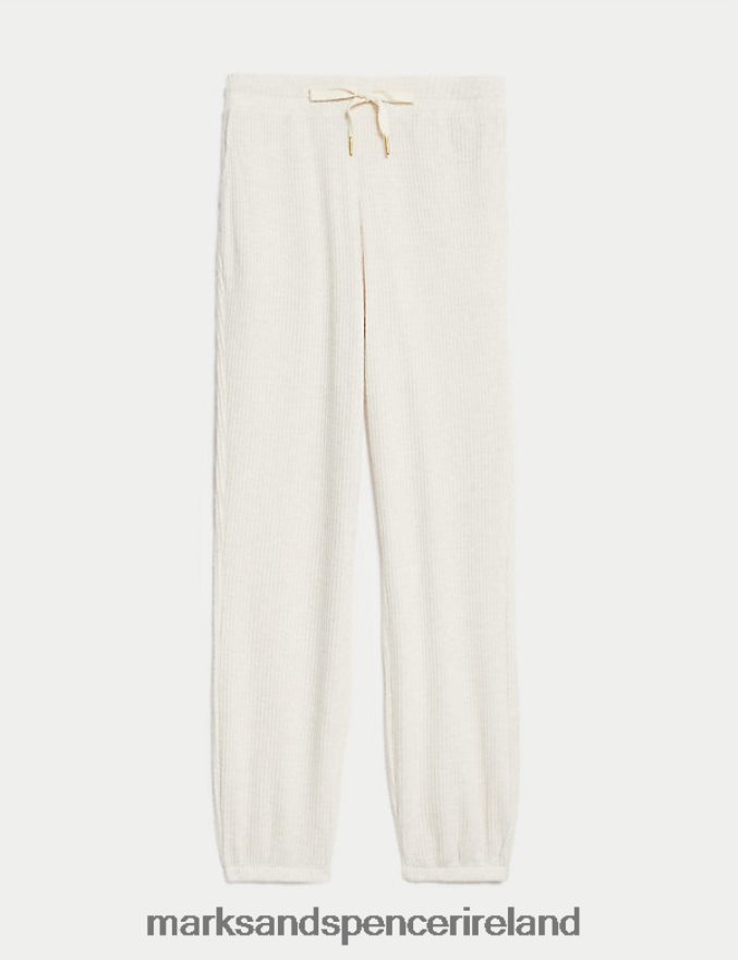 Marks & Spencer Unisex Cosy Lounge Waffle Joggers Oatmeal Lingerie 2VJ8DF3532