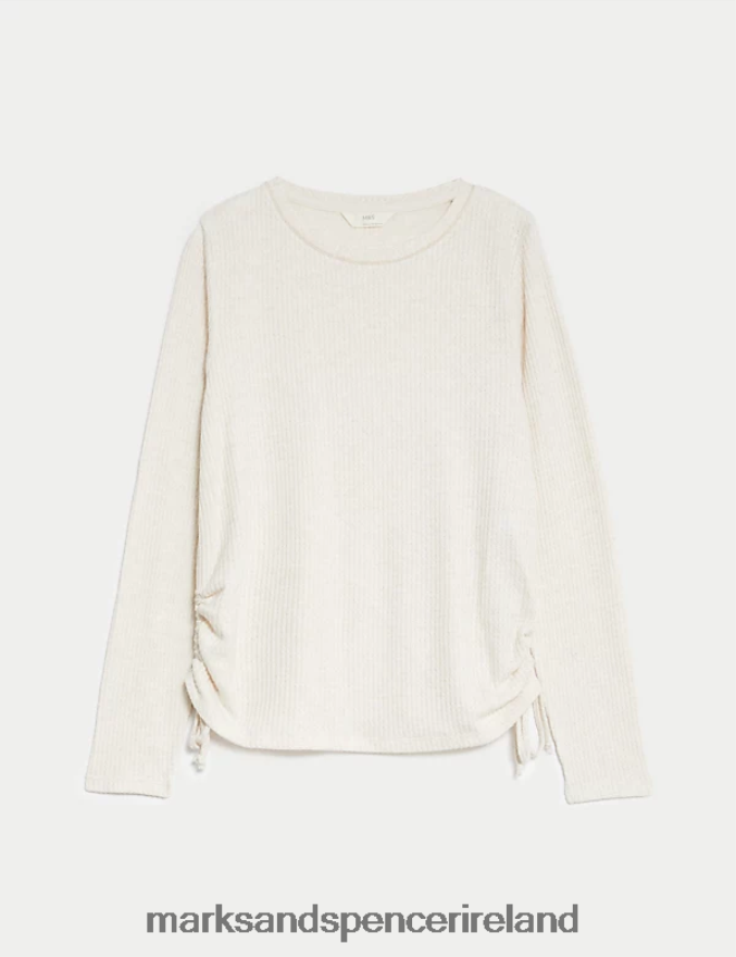 Marks & Spencer Unisex Waffle Pyjama Top Oatmeal Lingerie 2VJ8DF3469
