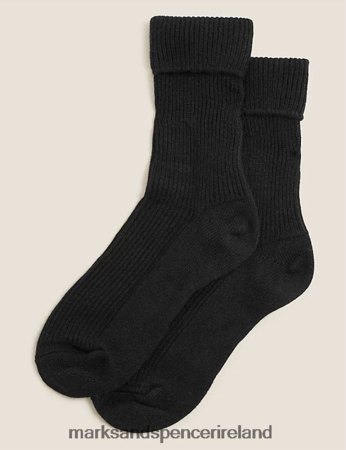 Marks & Spencer Unisex Pure Cashmere Socks Black Lingerie 2VJ8DF4858