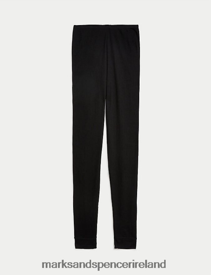 Marks & Spencer Unisex Thermal Pointelle Leggings Black Mix Lingerie 2VJ8DF4708