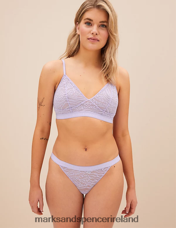 Marks & Spencer Unisex Gisella Mesh Thong Lilac Lingerie 2VJ8DF3814