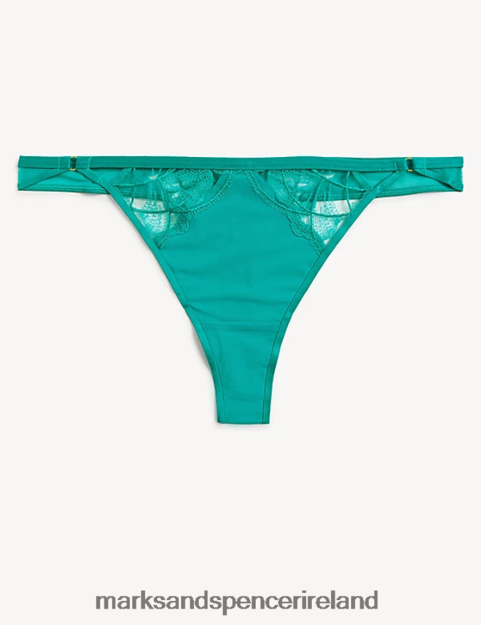 Marks & Spencer Unisex Maya Embroidery Thong Emerald Lingerie 2VJ8DF4064