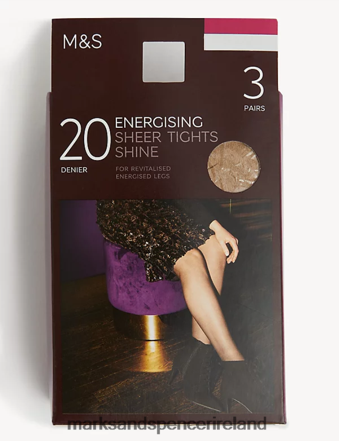Marks & Spencer Unisex 3pk 20 Denier Energising Sheer Tights Rose Quartz Lingerie 2VJ8DF4202