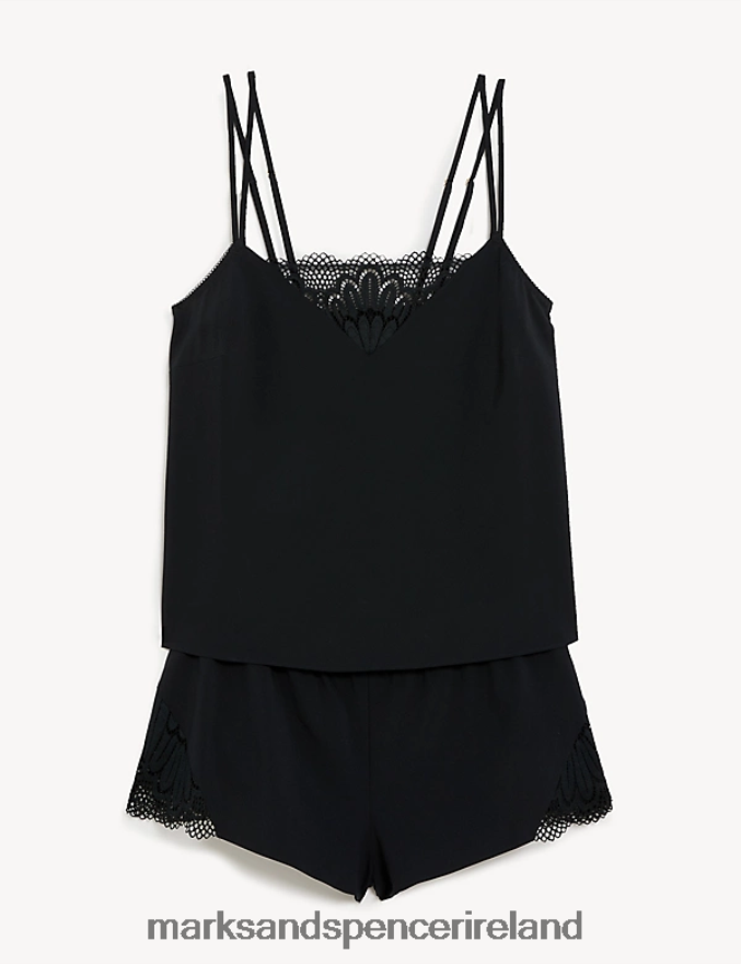 Marks & Spencer Unisex Nova Lace Camisole Short Set Black Lingerie 2VJ8DF4536