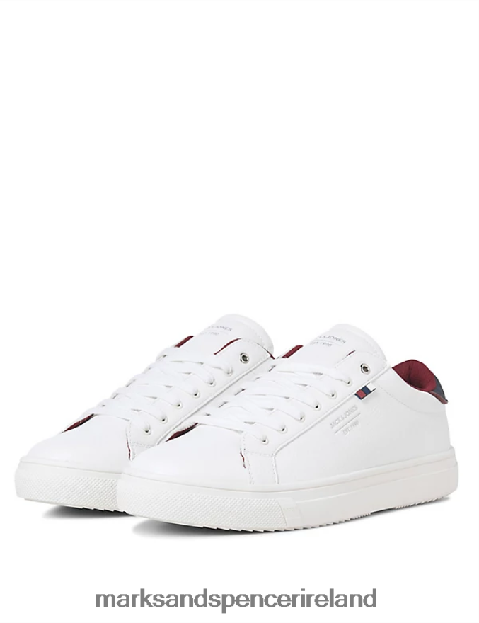 Marks & Spencer Unisex Lace Up Trainers White Shoes 2VJ8DF5960
