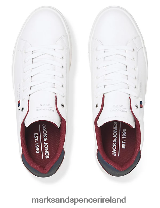 Marks & Spencer Unisex Lace Up Trainers White Shoes 2VJ8DF5960