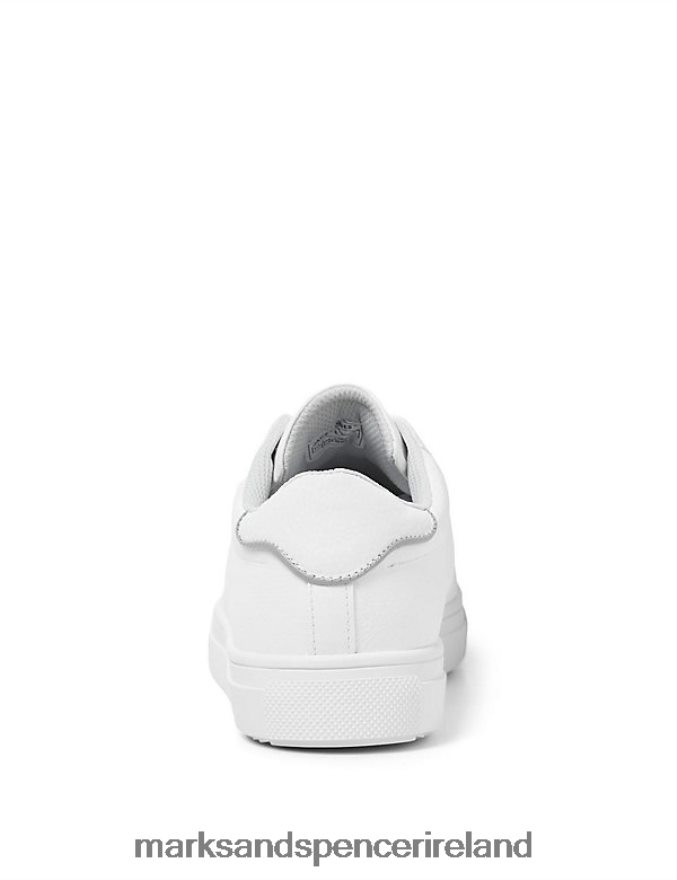 Marks & Spencer Unisex Lace Up Trainers White Shoes 2VJ8DF6344