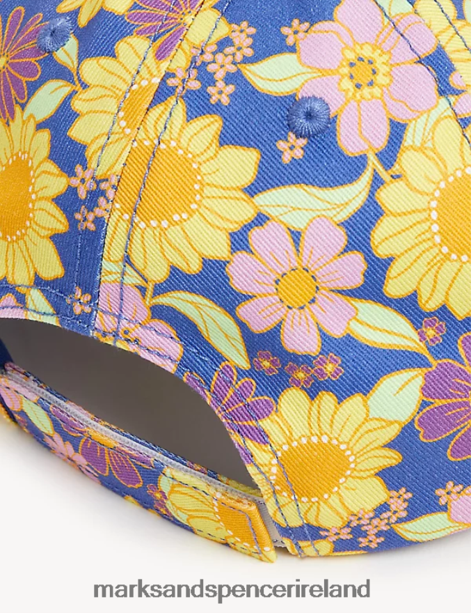 Marks & Spencer Kids Pure Cotton Floral Baseball Cap Multi Accessories 2VJ8DF8317