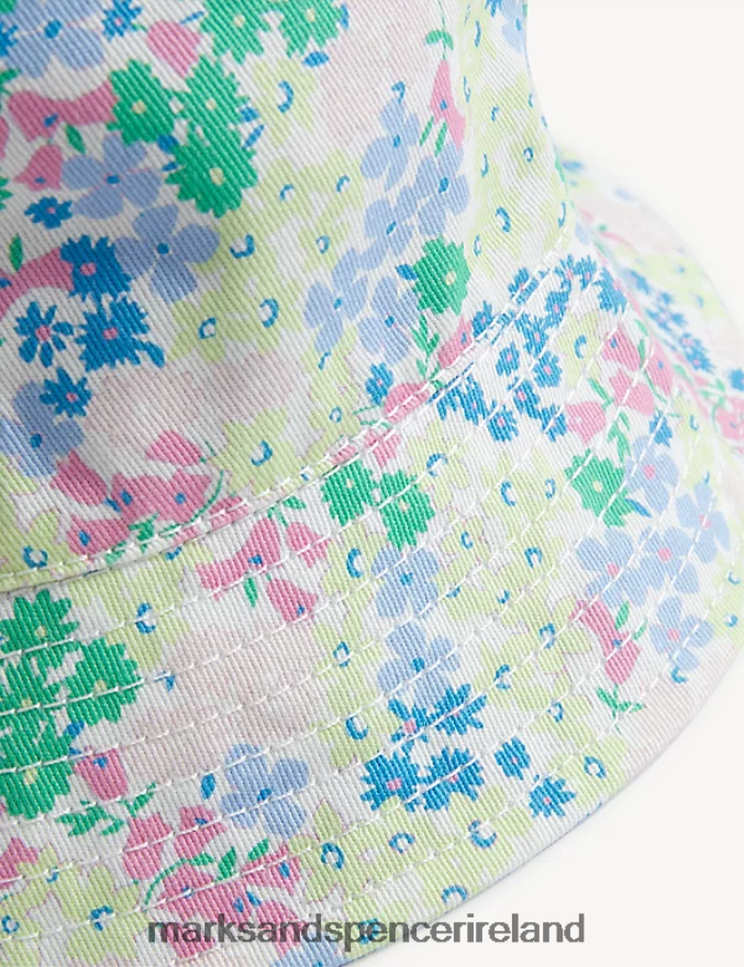 Marks & Spencer Kids Pure Cotton Floral Sun Hat Multi Accessories 2VJ8DF8289