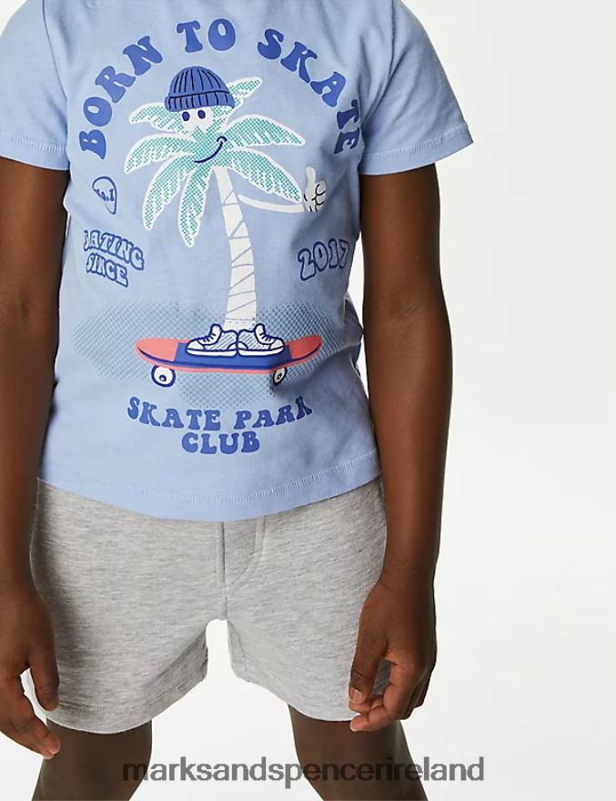Marks & Spencer Kids 2pc Pure Cotton Born To Skate Outfit Multi Clothing 2VJ8DF8263