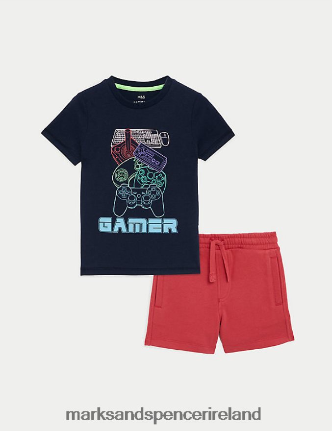 Marks & Spencer Kids 2pc Pure Cotton Gamer Outfit Multi Clothing 2VJ8DF8153