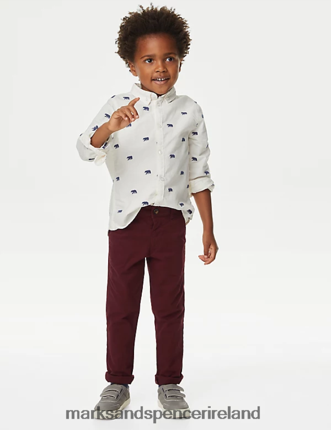 Marks & Spencer Kids Cotton Rich Chinos Red Clothing 2VJ8DF8227