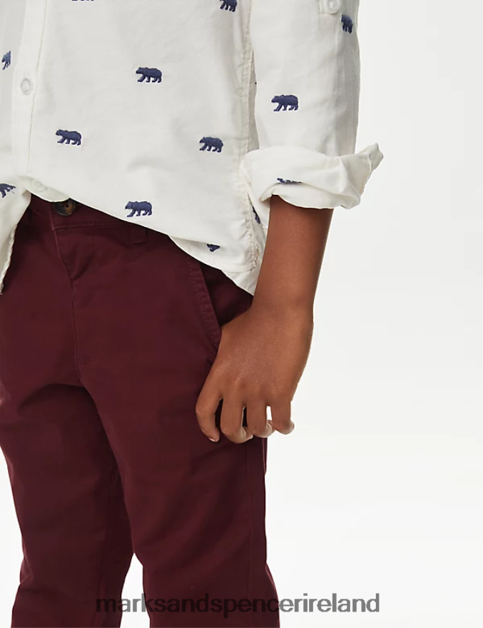 Marks & Spencer Kids Cotton Rich Chinos Red Clothing 2VJ8DF8227