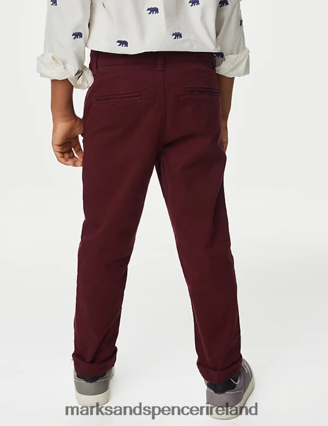 Marks & Spencer Kids Cotton Rich Chinos Red Clothing 2VJ8DF8227