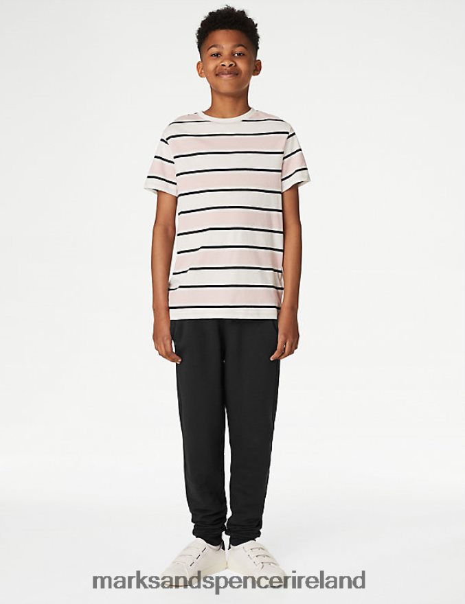 Marks & Spencer Kids Cotton Rich Joggers Black Clothing 2VJ8DF8395