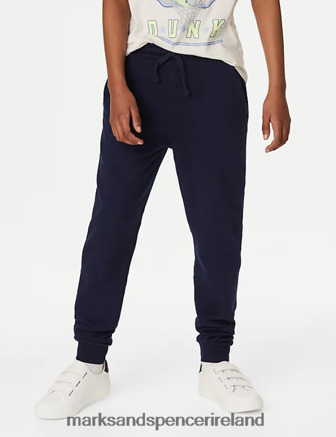 Marks & Spencer Kids Cotton Rich Joggers Navy Clothing 2VJ8DF8111