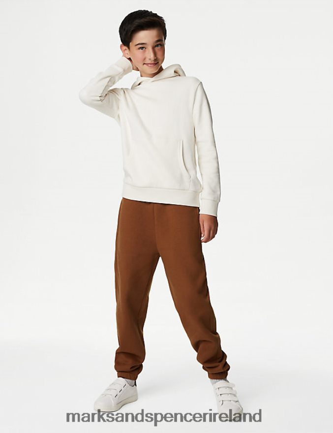 Marks & Spencer Kids Cotton Rich Joggers Nutmeg Clothing 2VJ8DF8767