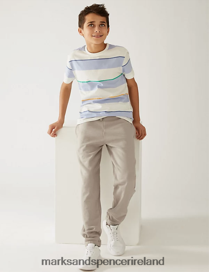 Marks & Spencer Kids Cotton Rich Joggers Putty Clothing 2VJ8DF8768