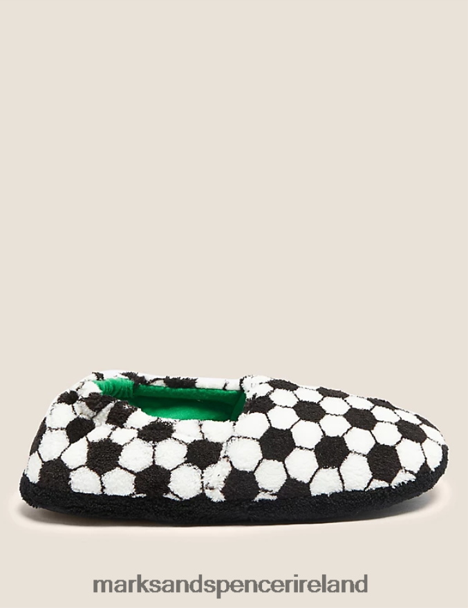 Marks & Spencer Kids Football Slippers Black Mix Footwear 2VJ8DF8740
