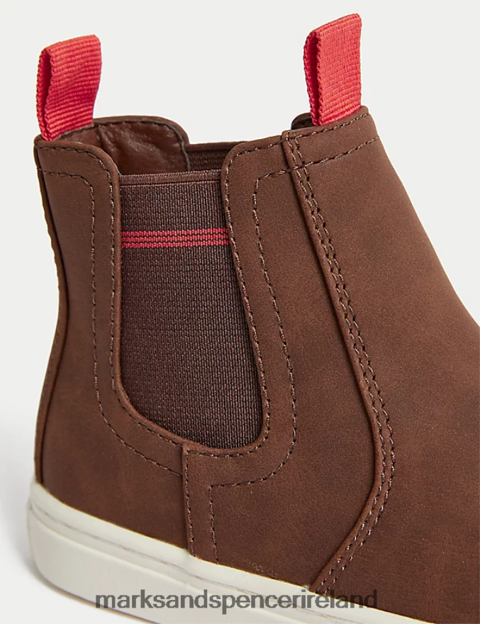 Marks & Spencer Kids Freshfeet Chelsea Boots Brown Footwear 2VJ8DF7936