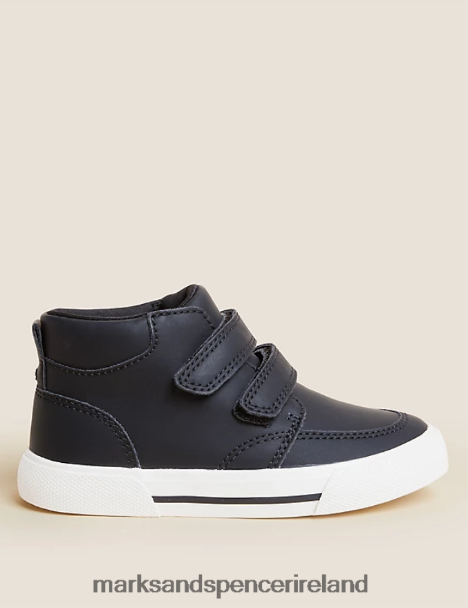 Marks & Spencer Kids Freshfeet Riptape High Tops Black Footwear 2VJ8DF8407