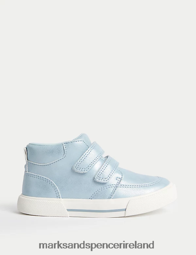 Marks & Spencer Kids Freshfeet Riptape High Tops Blue Footwear 2VJ8DF8408