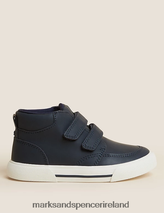 Marks & Spencer Kids Freshfeet Riptape High Tops Navy Footwear 2VJ8DF8127