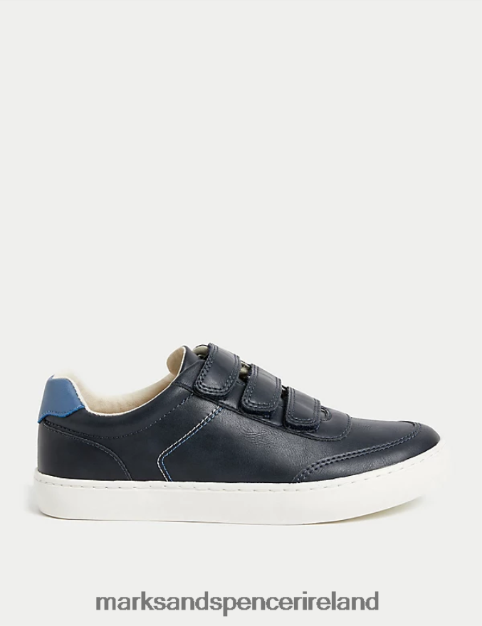 Marks & Spencer Kids Freshfeet Riptape Trainers Navy Footwear 2VJ8DF8014