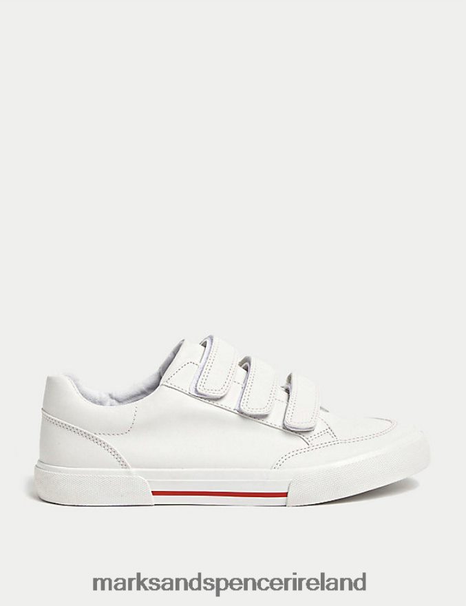 Marks & Spencer Kids Freshfeet Riptape Trainers White Footwear 2VJ8DF8550