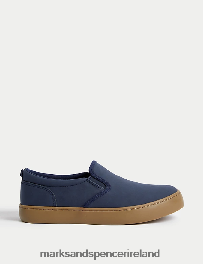 Marks & Spencer Kids Freshfeet Slip-on Shoes Navy Footwear 2VJ8DF7895