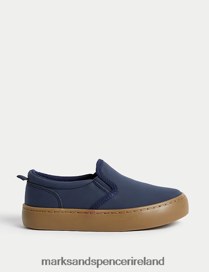 Marks & Spencer Kids Freshfeet Slip-on Shoes Navy Footwear 2VJ8DF8082