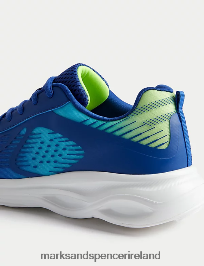 Marks & Spencer Kids Freshfeet Sport Trainers Blue Mix Footwear 2VJ8DF7892