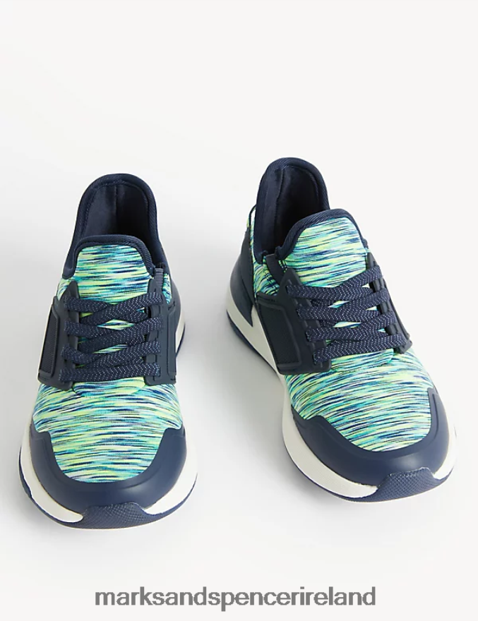 Marks & Spencer Kids Freshfeet Trainers Navy Mix Footwear 2VJ8DF8695