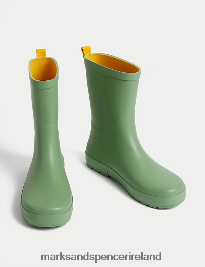 Marks & Spencer Kids Freshfeet Wellies Light Green Footwear 2VJ8DF8731