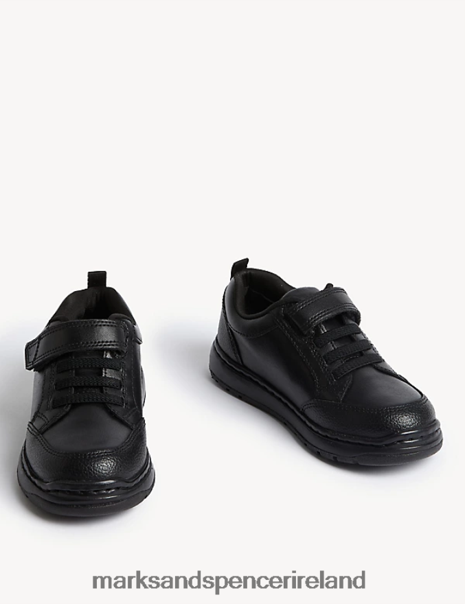 Marks & Spencer Kids Leather Riptape School Shoes Black Footwear 2VJ8DF8508