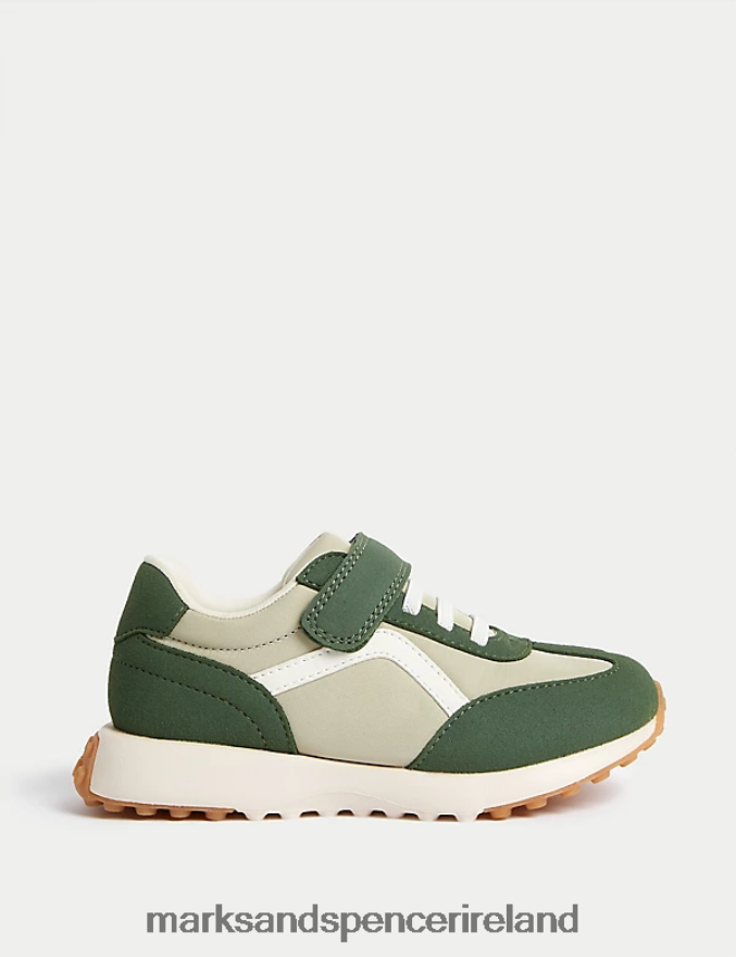 Marks & Spencer Kids Mini Me Riptape Trainers Green Footwear 2VJ8DF8179