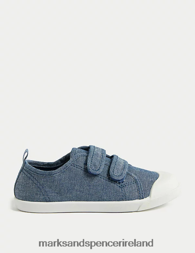 Marks & Spencer Kids Riptape Pumps Denim Footwear 2VJ8DF8691