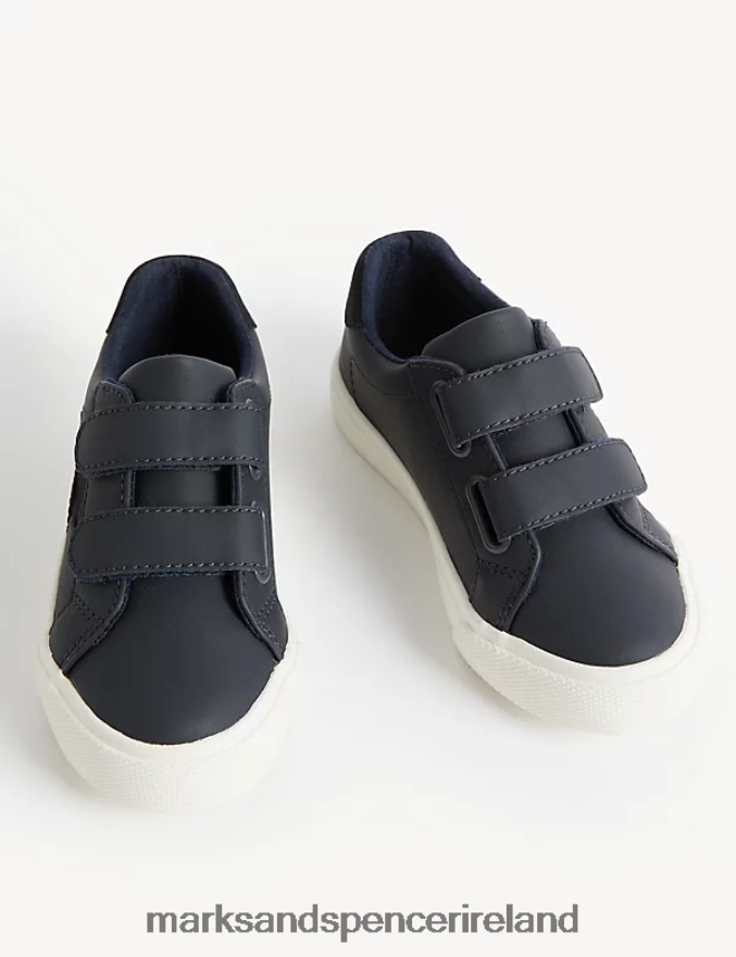 Marks & Spencer Kids Riptape Trainers Navy Mix Footwear 2VJ8DF8386