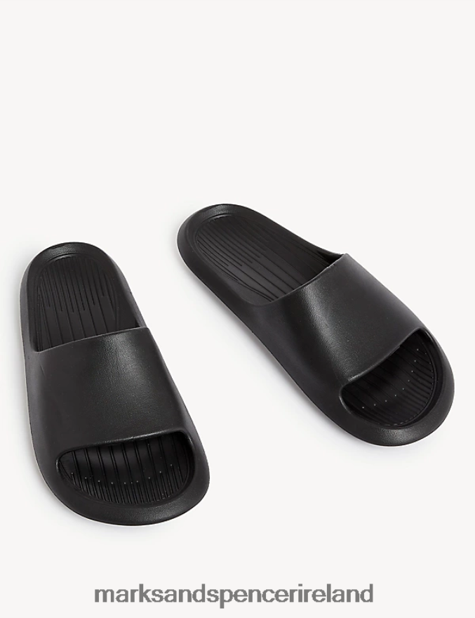 Marks & Spencer Kids Slip-On Sliders Black Footwear 2VJ8DF8666