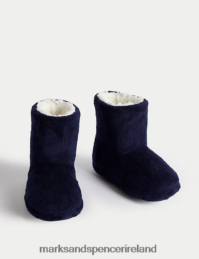 Marks & Spencer Kids Slipper Boots Navy Footwear 2VJ8DF8584