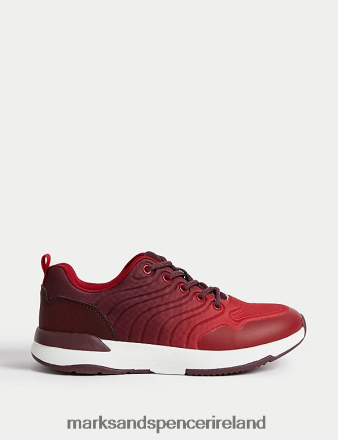 Marks & Spencer Kids Sport Trainers Red Mix Footwear 2VJ8DF8124