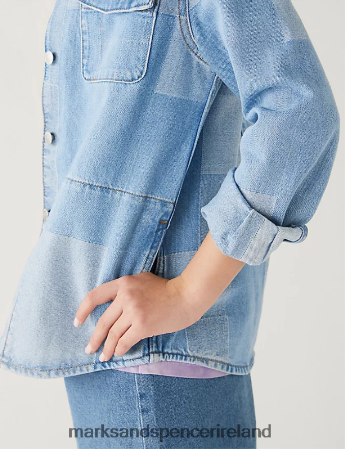 Marks & Spencer Kids Patchwork Jacket Denim Clothing 2VJ8DF9322