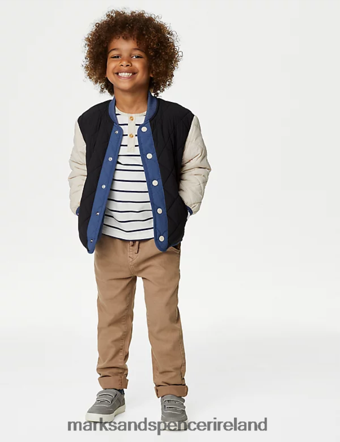 Marks & Spencer Kids Quilted Bomber Charcoal Mix Clothing 2VJ8DF8081