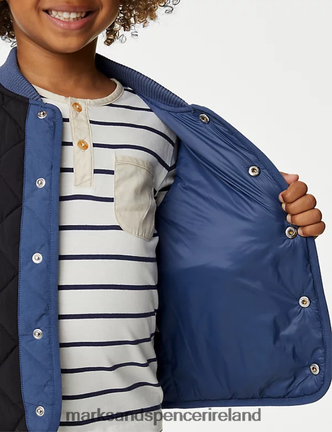 Marks & Spencer Kids Quilted Bomber Charcoal Mix Clothing 2VJ8DF8081