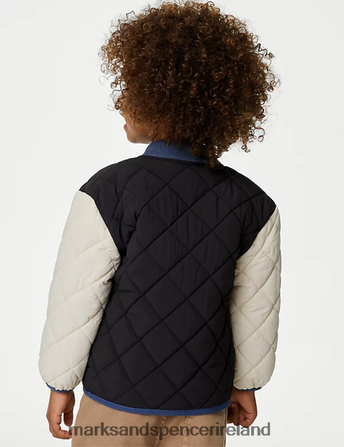 Marks & Spencer Kids Quilted Bomber Charcoal Mix Clothing 2VJ8DF8081