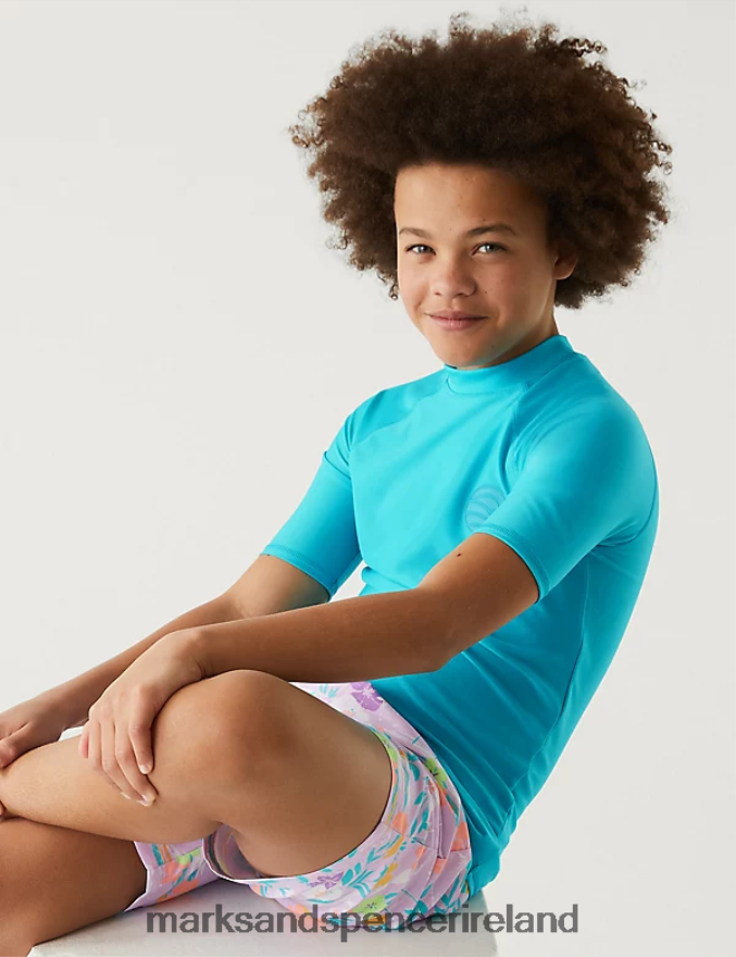 Marks & Spencer Kids Rash Vest Bright Aqua Clothing 2VJ8DF8753