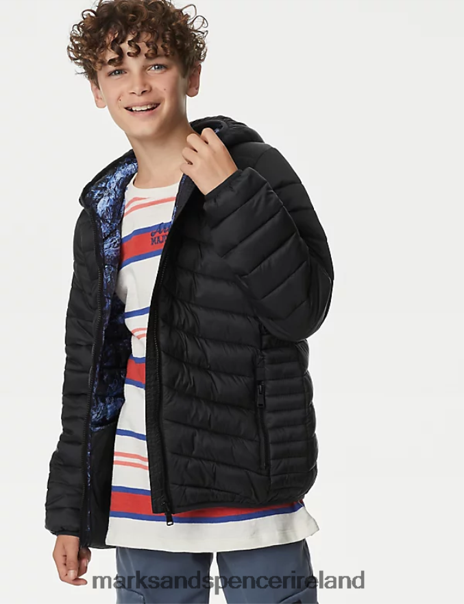 Marks & Spencer Kids Stormwear Lightweight Padded Jacket Black Clothing 2VJ8DF8257