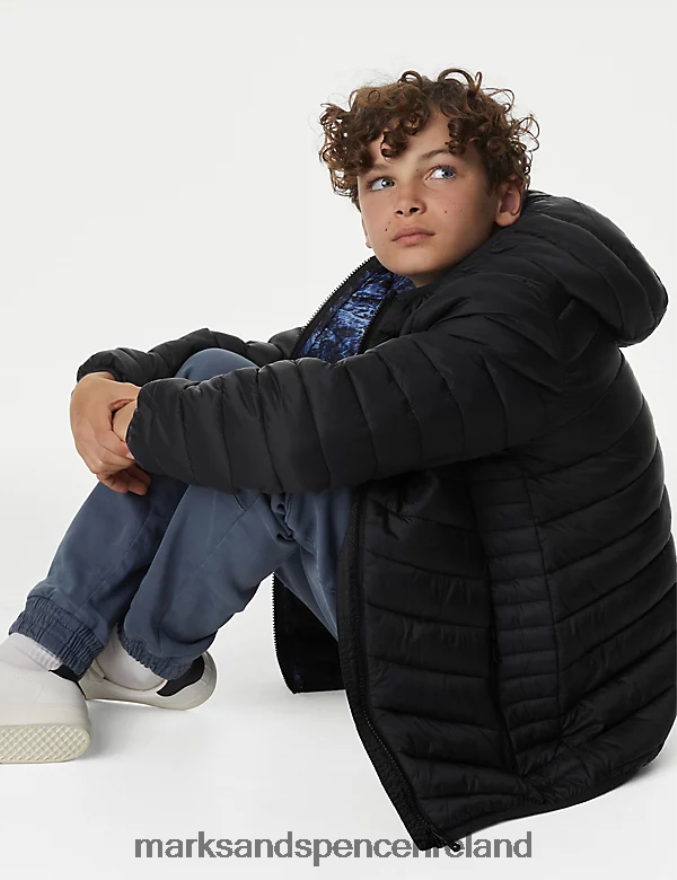 Marks & Spencer Kids Stormwear Lightweight Padded Jacket Black Clothing 2VJ8DF8257