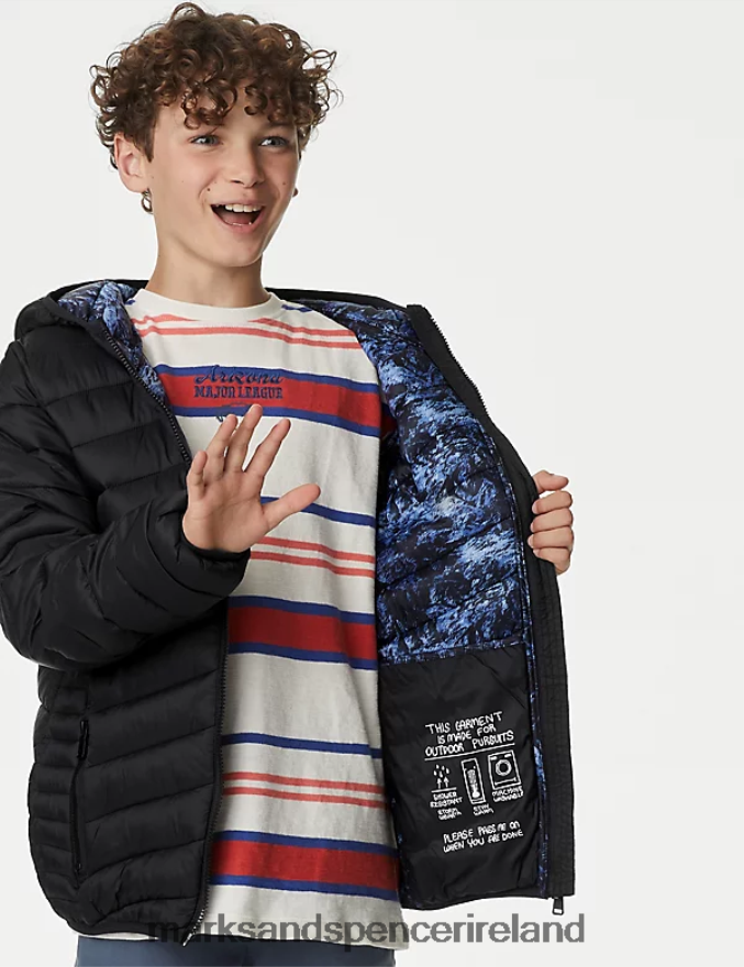 Marks & Spencer Kids Stormwear Lightweight Padded Jacket Black Clothing 2VJ8DF8257