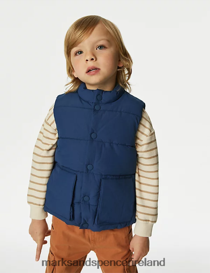Marks & Spencer Kids Stormwear Padded Gilet Navy Clothing 2VJ8DF8495